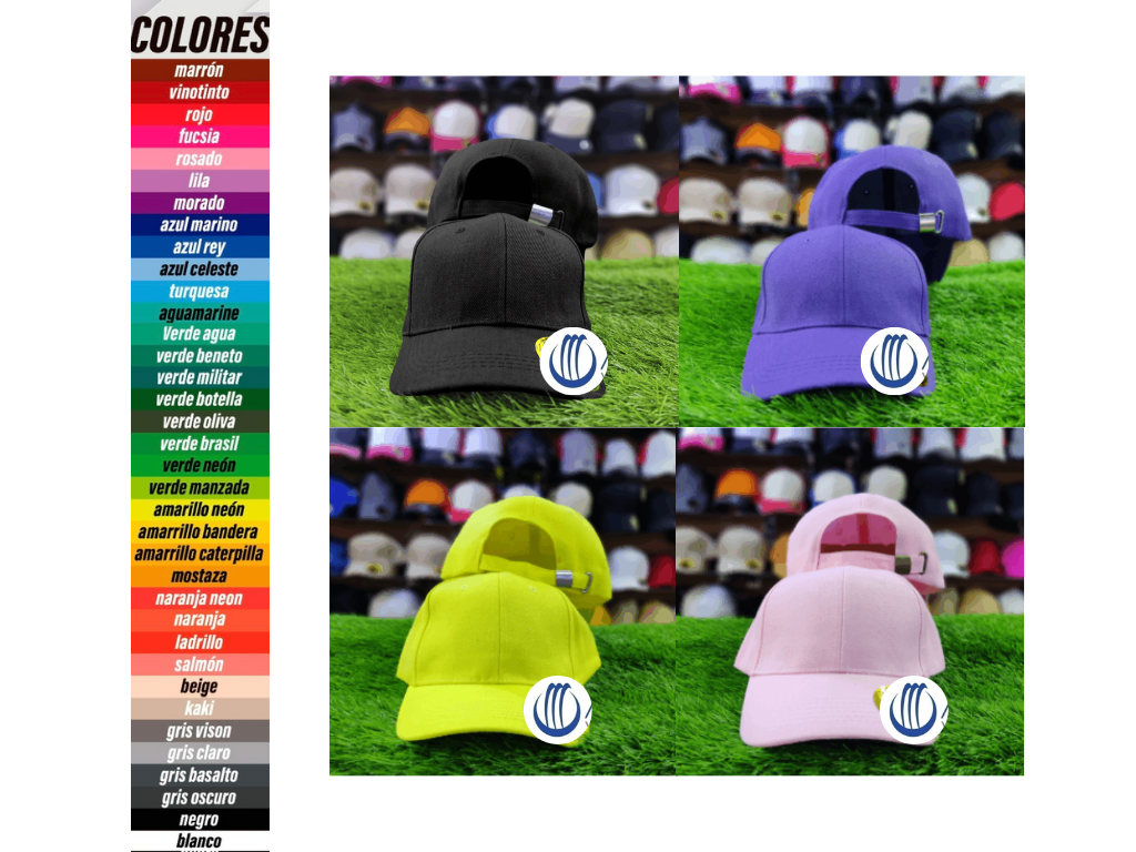 GORRAS ACRILICAS CON BROCHE METALICO